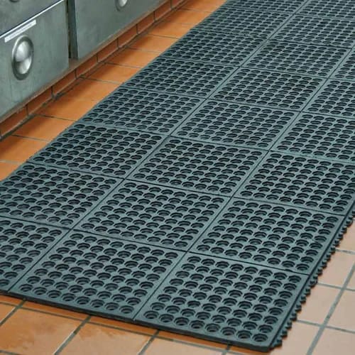 High Visibility Rubber Link Mats with Drainage Holes for Pool & Wet Areas - Image 10