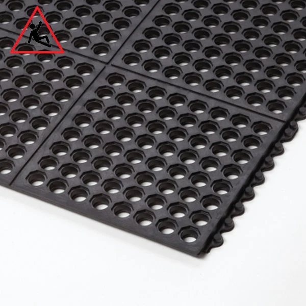 High Visibility Rubber Link Mats with Drainage Holes for Pool & Wet Areas - Image 11