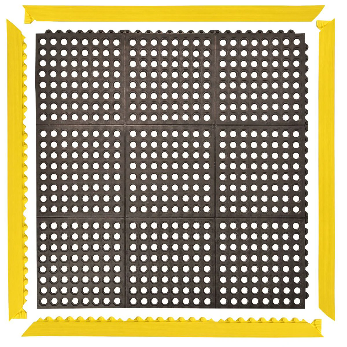 High Visibility Rubber Link Mats with Drainage Holes for Pool & Wet Areas - Image 6